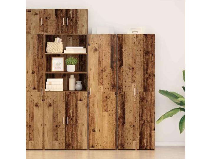 RJPLMFV Oberer Schrank aus Holz, 45 x 42,5 x 185 cm Mehrere Regale, Aufbewahrung für Wohnzimmer, modernes Design, einfach zu montieren
