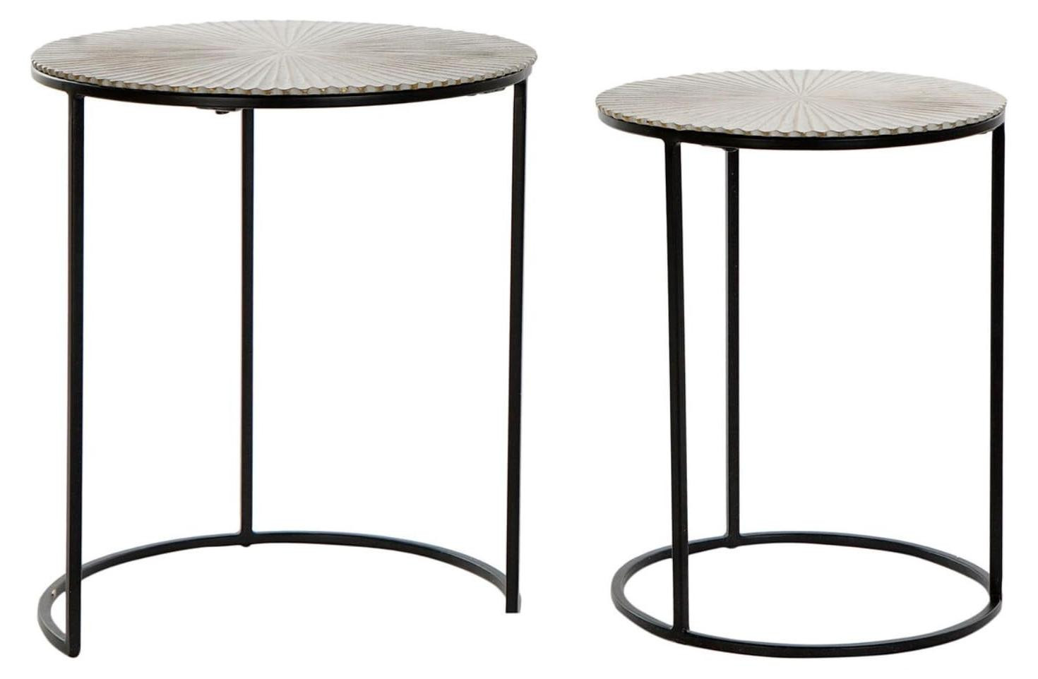 Set van 2 moderne aluminium tafels
