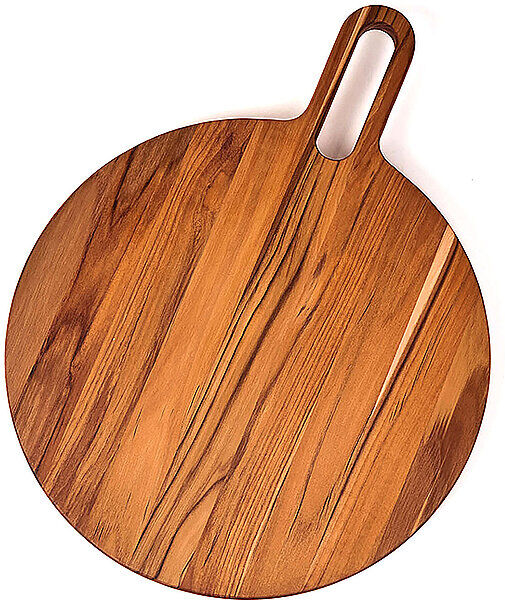 TEAKHAUS Servierbrett mit langem Griff rund 51cm BISTRO Teakholz braun EG