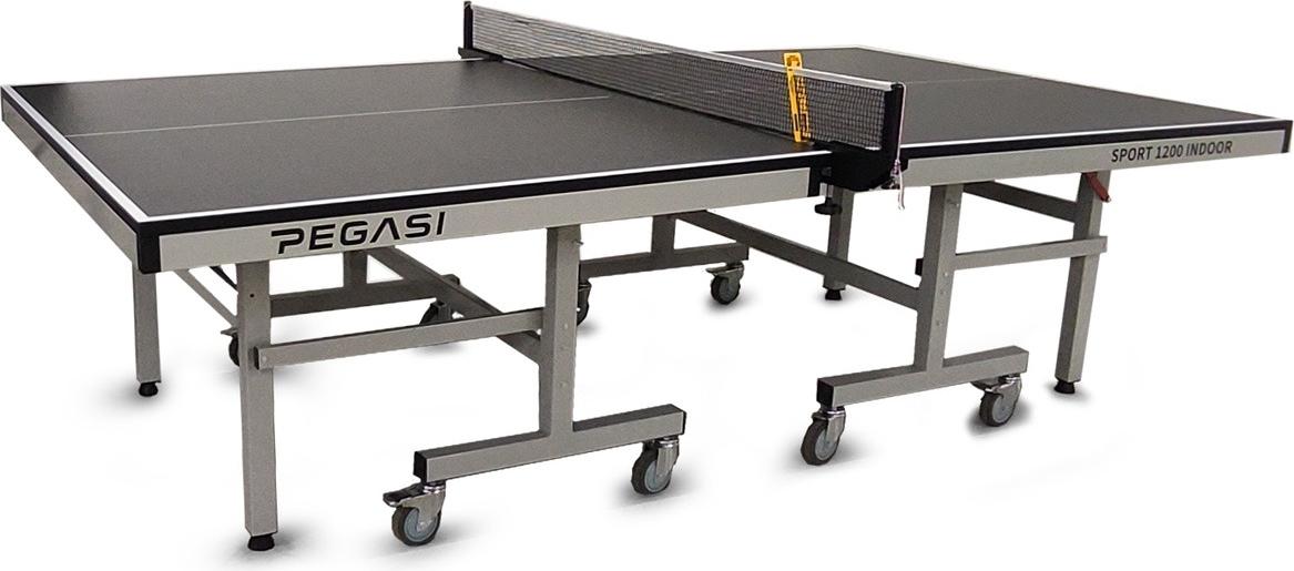 Pegasi Tischtennisplatte 1200 Pro - Indoor Tischtennis - Tischtennistisch Klappbar - Tischtennisplatte Indoor - Faltbare tischtennisplatte - Table Indoor - Inkl. Netz & Zähler - Schwarz