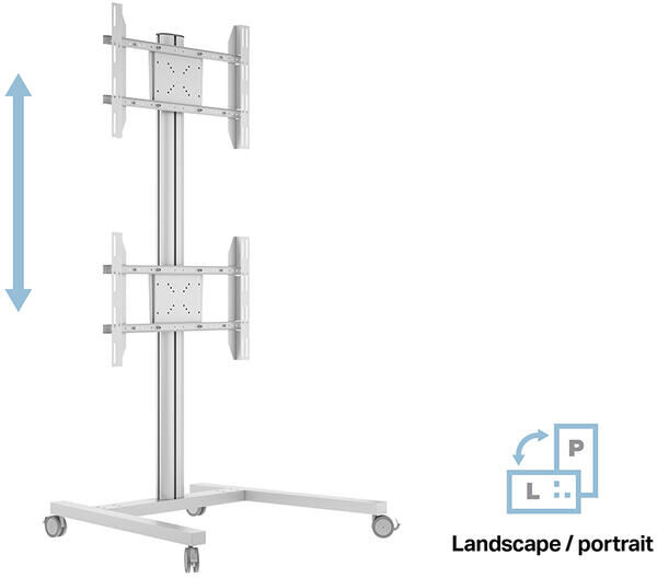 MULTIBRACKETS M Display Stand 180 Dual Vertical Silver