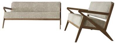 CraftPorch Chic Modern Velvet 2-Piece Upholstered Living Room Set