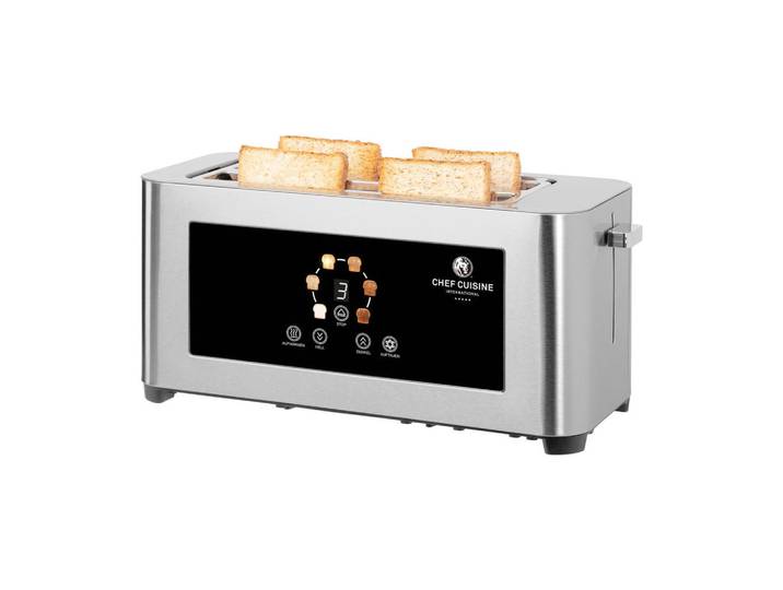 Chef Cuisine Toaster, Edelstahlfarben, Metall, 16x18.5x39 cm, Kochgeschirr, Küchengeräte, Toaster