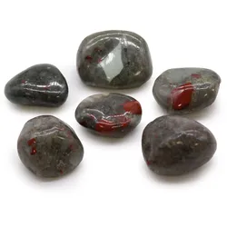 Bag of 6 Large African Tumble Stones - Bloodstone - Sephtonite