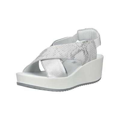 Keilsandalette IGI & CO "IGI & CO Sandalen Leder", Damen, Gr. 39, silber (weiß, silber), Leder, Schuhe