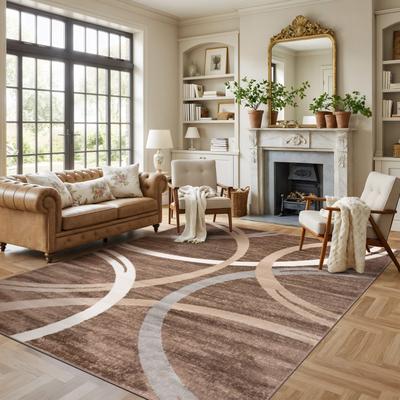 World Rug Gallery Contemporary Abstract Circles Design Area Rug