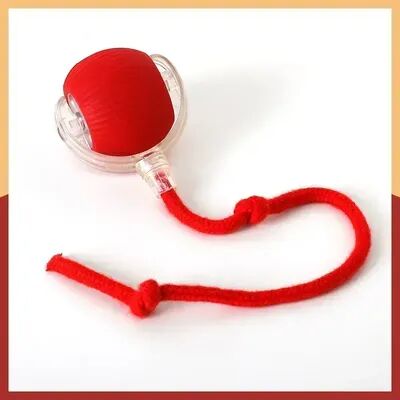 Multisell Products Hub Interactive Pet Toy Rechargeable Ball For Dogs & Cats Electric Rolling Tail Ball With Automatic Movement red