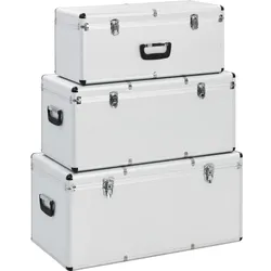Helloshop26 - 3-teilige Aufbewahrungsboxen aus silbernem Aluminium 02_0003232