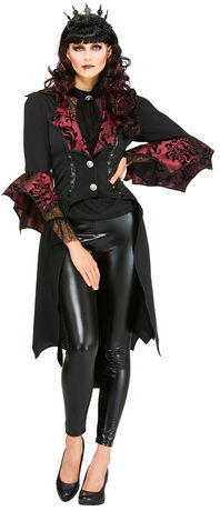Mantel "Vampirin" für Damen, schwarz/rot