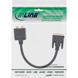 INLINE DVI-I Adapterkabel, DVI-I St auf DVI-I-Bu + SVGA Bu