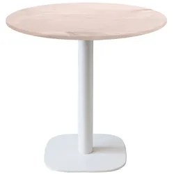 RestooTab - Tisch Round weiß Ø70cm Dekor Eiche bosco