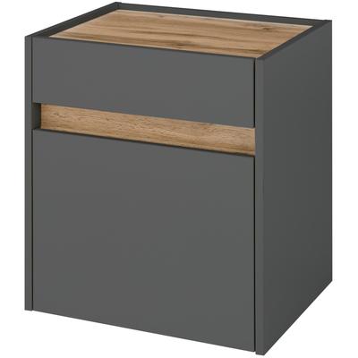 Nachtkommode HOME AFFAIRE "CiTY/GiRON, Nachttisch, Nachtschrank, Bestellschrank, Nachtkonsole", schwarz (anthrazit, wotan eiche dekor), B:50cm H:56cm T:40cm, Sideboards, in zwei Farben erhältlich, Stauraumfach und Schublade