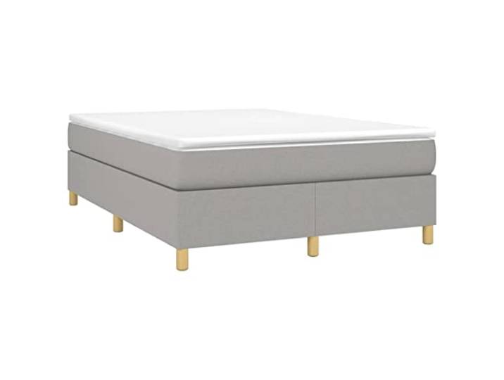 vidaXL Boxspringbett mit Matratze Hellgrau 140x200 cm Stoff