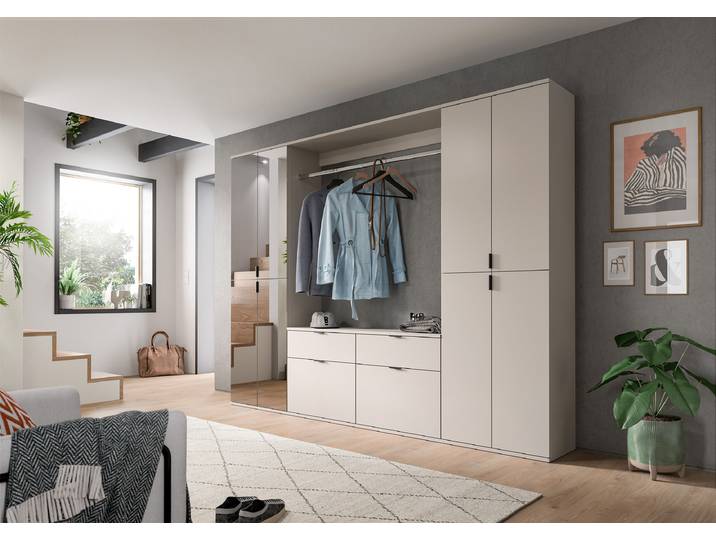 Garderobenschrank Typ A 61cm Beige/Kaschmir ohne Spiegeltür/-en