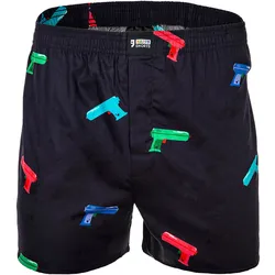 Happy Shorts Herren Webboxershorts - American Style, Baumwolle, gemustert Water Pistols / S