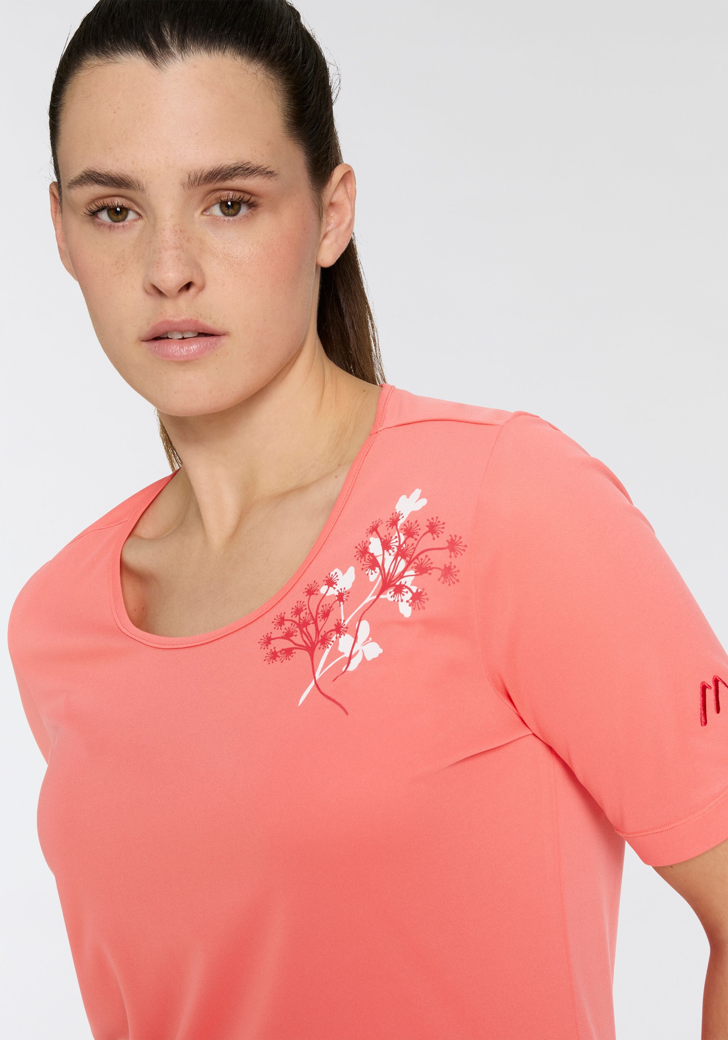 T-Shirt MAIER SPORTS, Damen, Gr. 40, rosa (rose parade), Obermaterial: 100% Polyester, Rundhals, Shirts T-Shirt, Kurzarm, mit Rundhalsausschnitt, atmungsaktiv, schnell trocknend rose parade 40