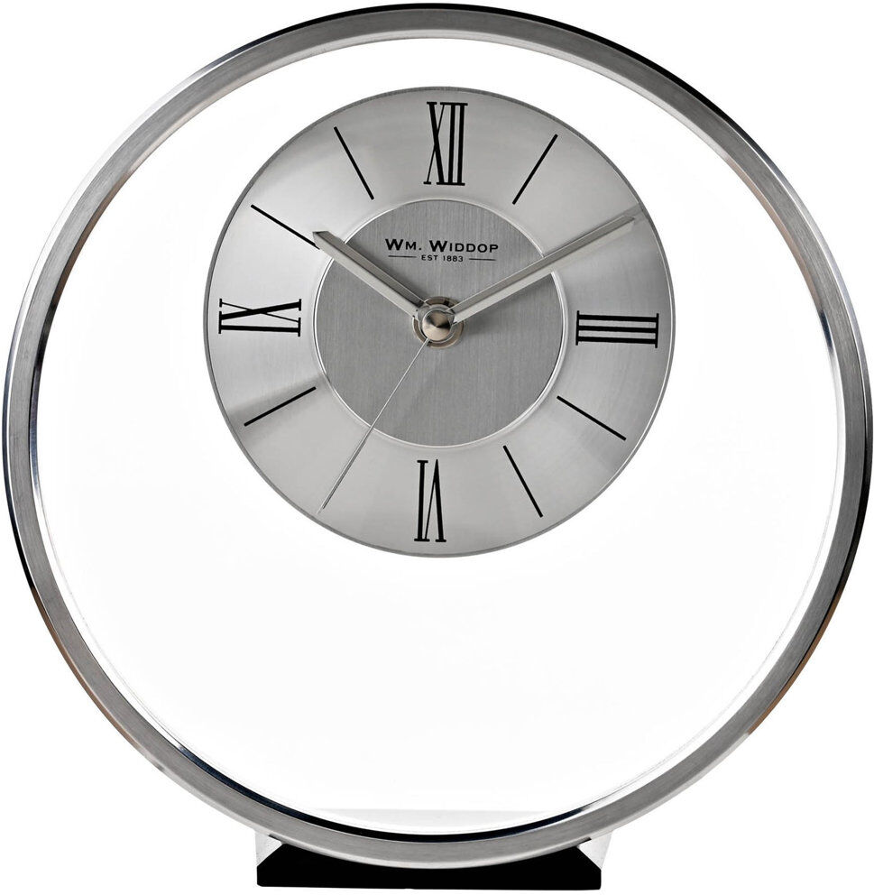 Astoria Grand Ovid Metal Mantel Clock Silver 20.5cm H X 20cm W X 6cm D