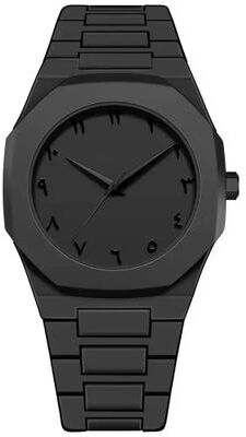 Friendly Fresh Finds Fashionable Mens Black Quartz Watch With Arabic Digital Display & Casual Drip Oil Strap black