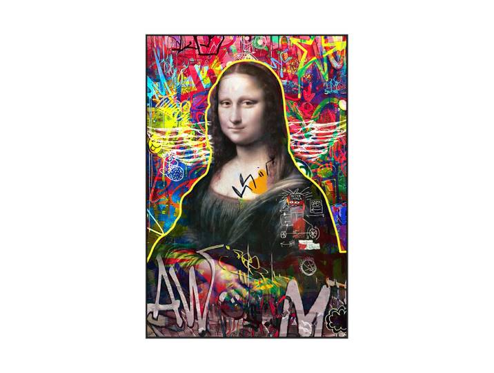 Handgemaltes, gerahmtes Bild „Modern Lisa“ 100 x 150 cm Multicolor Crea Collection