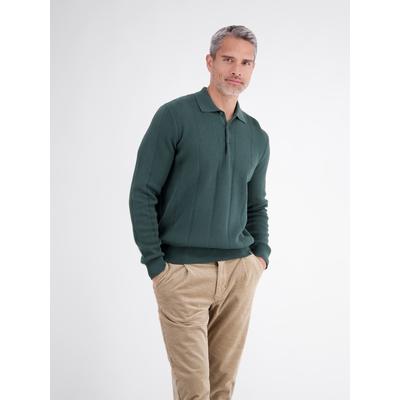 Langarm-Poloshirt LERROS "Elegantes Langarmpolo mit raffinierten Vertikalstreifen", Herren, Gr. XXL, cedar grün, 100% Baumwolle, ohne Ausschnitt, Shirts