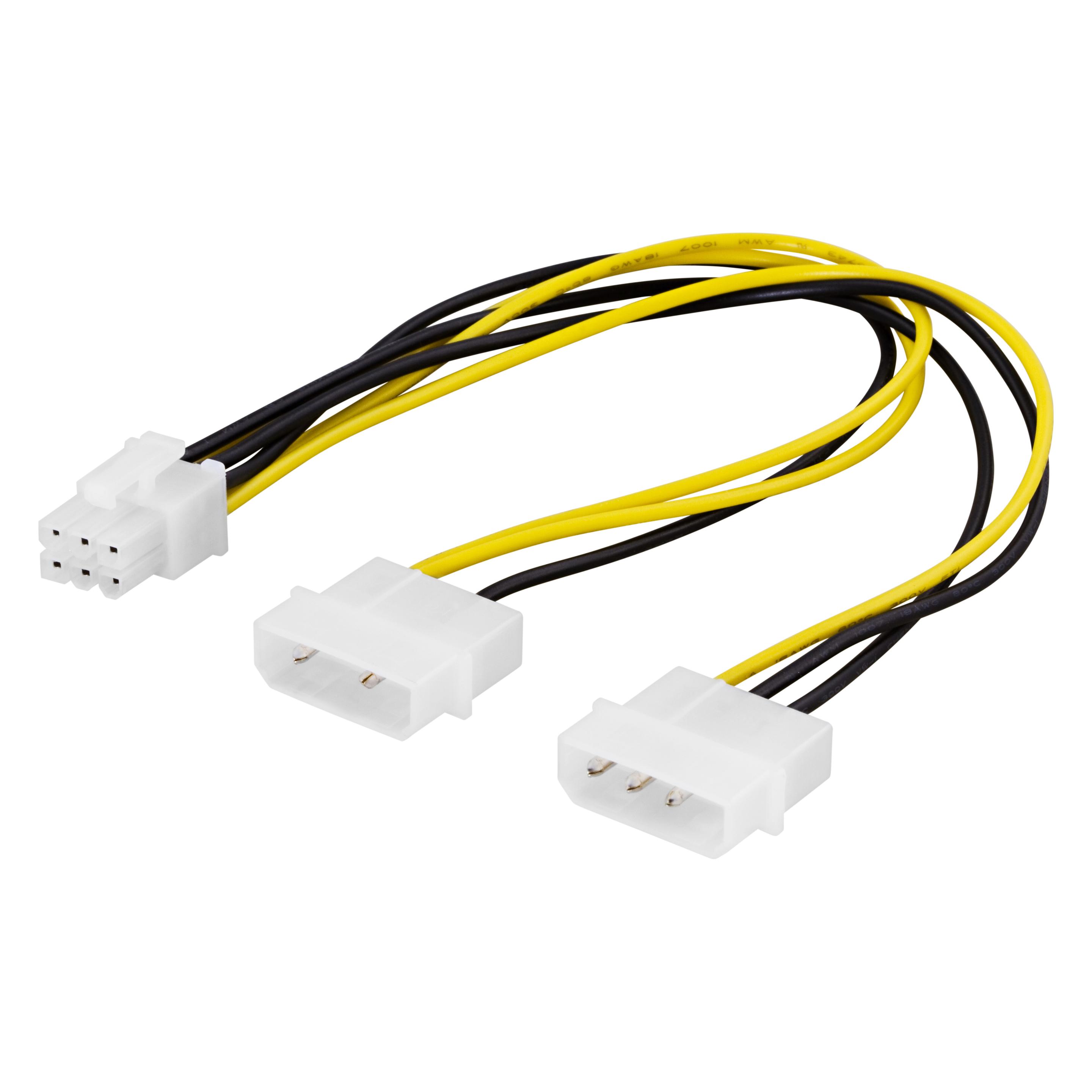 Deltaco SSI-45 - 0,25 m - 2 x 4-pin - 6 Kontakte - Schwarz - Weiss - Gelb (0.25 m) (SSI-45)