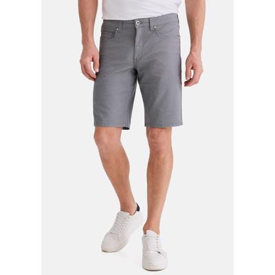 Bermudas STOOKER MEN "5-Pkt Style Summer Denim Bermudas", Herren, Gr. 32, grau (grau structure aop), Denim/Jeans, 99% Baumwolle, 1% Elasthan, gerade kurz, Hosen Bermudas, Sommer Straight Fit Casual Stretchdenim für Herren
