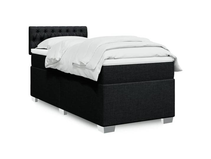 vidaXL Boxspringbett, Boxspringbett mit Matratze Schwarz 90x200 cm Stoff