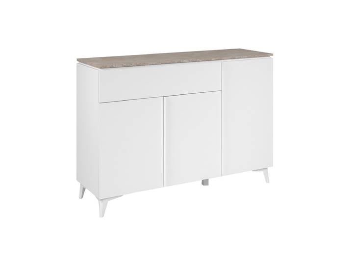 Kommode Schublade weiß - Sandstein 133 cm - BERTRIX