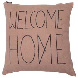 David Fussenegger Kissenhülle Silvretta 'welcome home' 50 x 50 cm Mittelbraun
