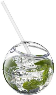 Fiesta Sfera 580ml con Cannuccia, Bottiglia Colorata Trasparente Personalizzate o neutre