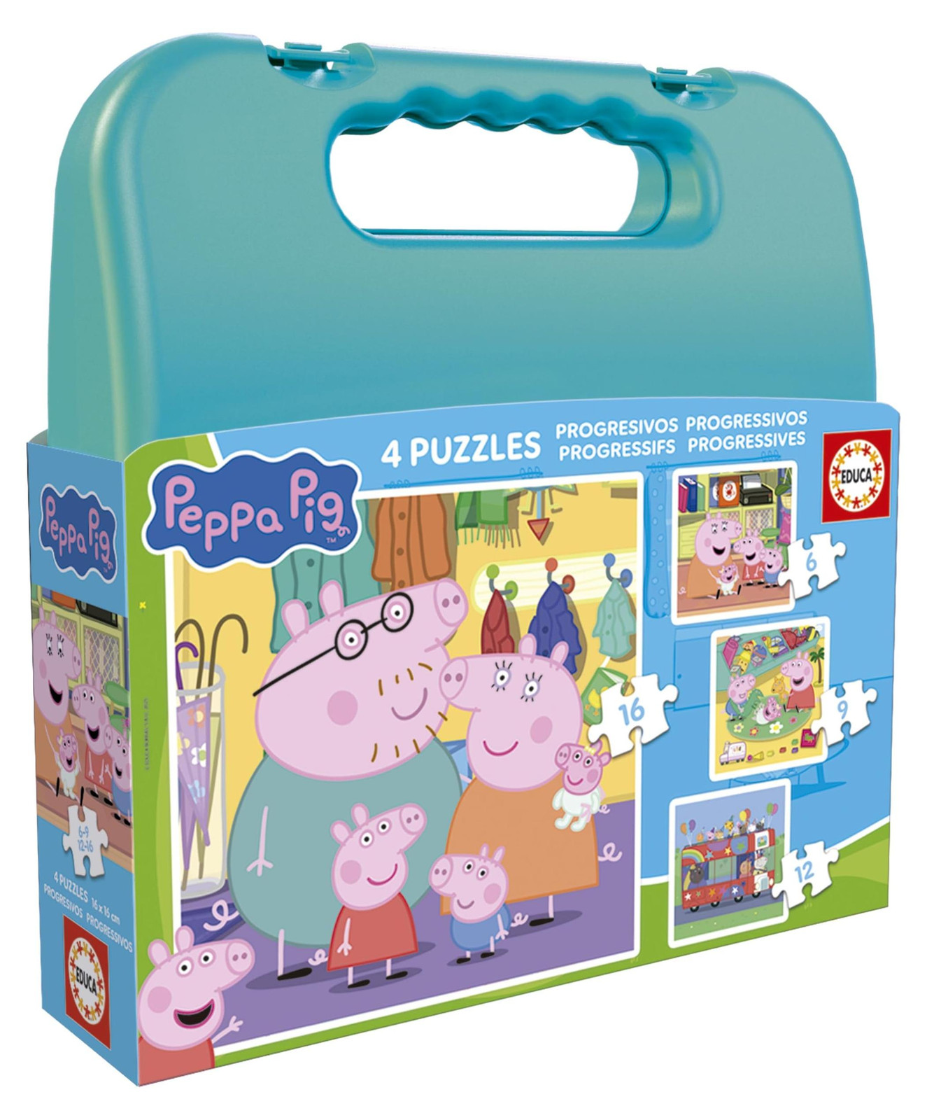 Educa Puzzel in etui Peppa Pig II 4-in-1 (6, 9, 12, 16 stukjes)