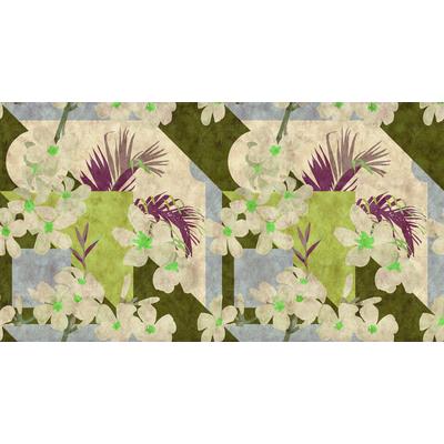 Fototapete LIVING WALLS "Walls by Patel Vintage Bloom 1", beige (bunt), B:5m L:2,7m, Vlies, Tapeten, Vlies, Wand, Schräge