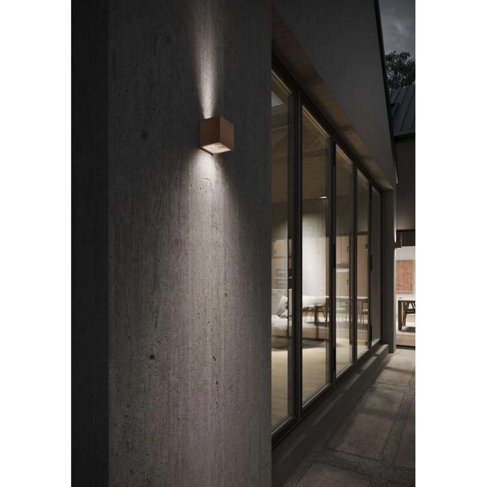 LIGHT-POINT Cube LED Wandlamp Up/Down Rust - Aluminium - Voor Terras en Tuin