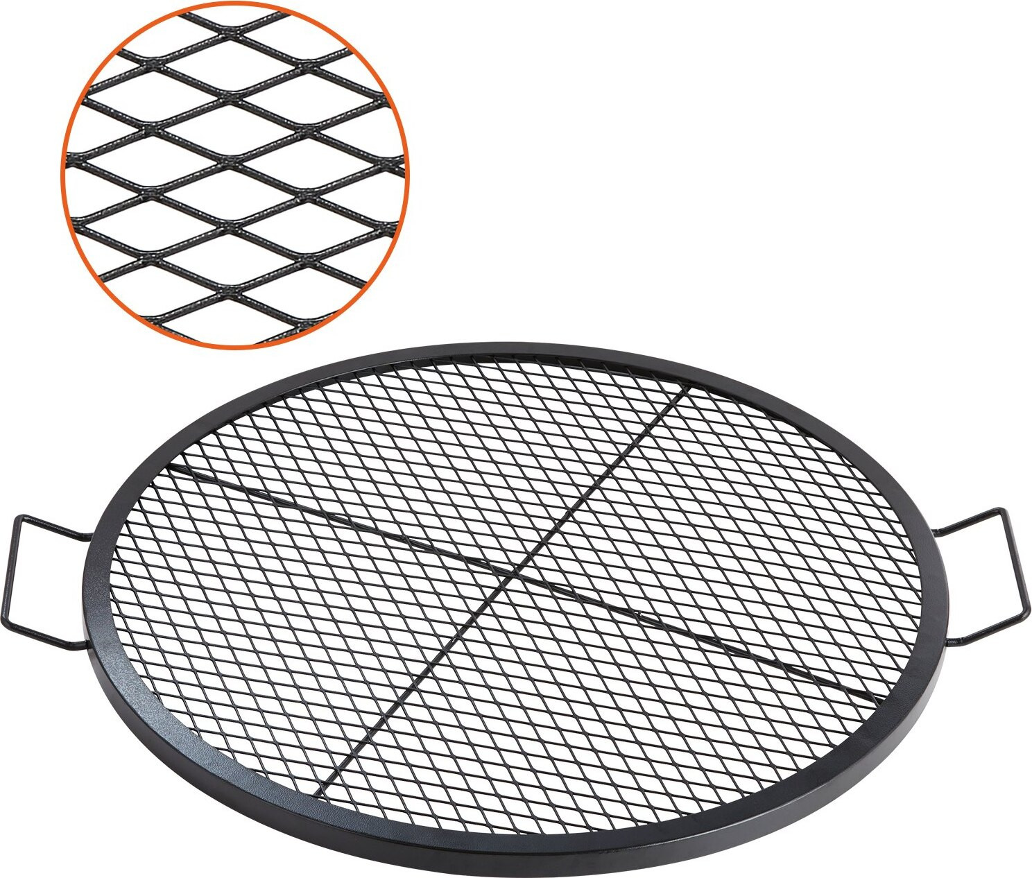 Sweiko X-Marks grillrooster voor open vuur, zwart, Ø 760 x 25 mm