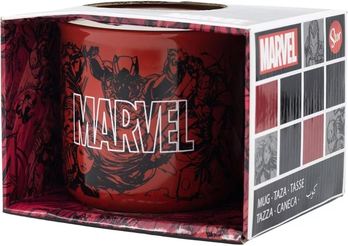 Stor: Marvel Pattern - Ceramic Breakfast Mug in Gift Box (400ml) (75434)