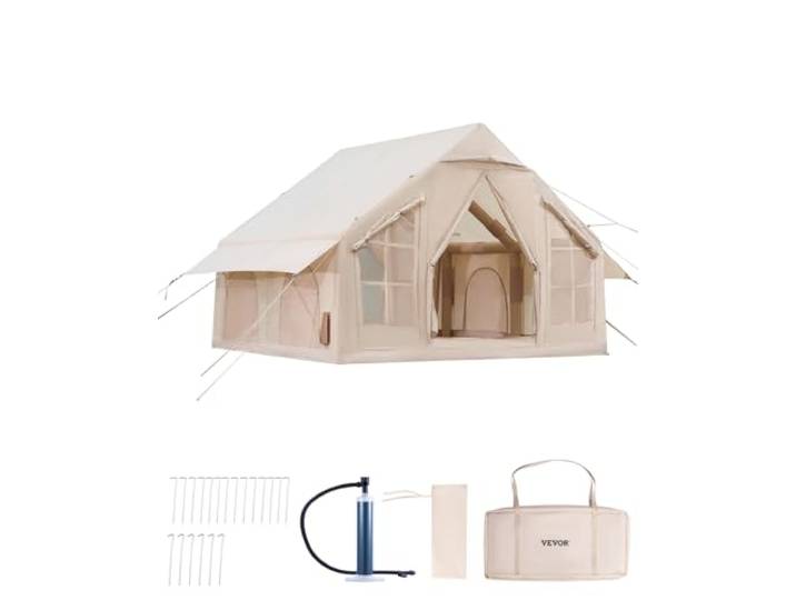VEVOR Tente de Camping Gonflable Tente de Glamping 3 à 12 Personnes Oxford 300D Facile à Installer