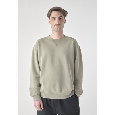 Sweatshirt CLEPTOMANICX "Ligull Washed", Herren, Gr. L, grün, 100% Baumwolle, bestickt, normal, Rundhals, Sweatshirts Sweatshirt, im lockeren Schnitt