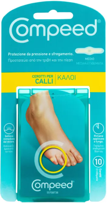 PERRIGO ITALIA Srl Compeed - Calli Formato Medio 10 Pezzi, Cerotti per Calli, Comfort e Protezione Duraturi