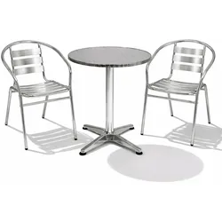 Mojawo Bistrogarnitur 3-teilig Aluminium Höhenverstellbar H70/110cm