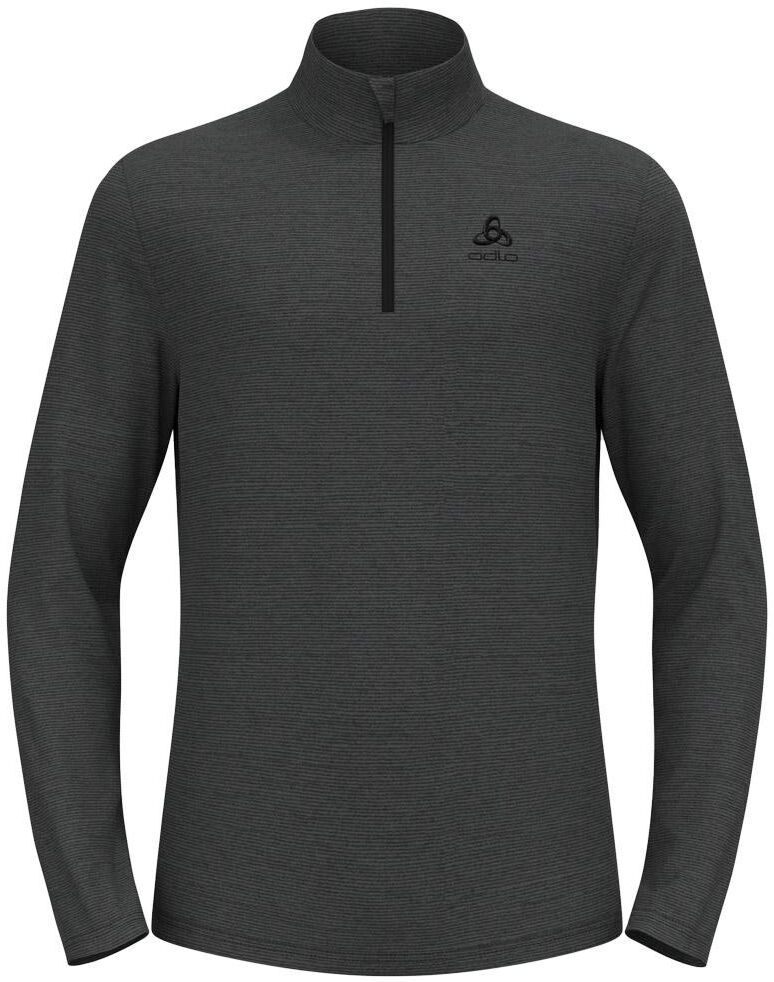 Odlo  - Roy Mid Layer 1/2 Zip Shale Grey Black Stripes - L - Polaire