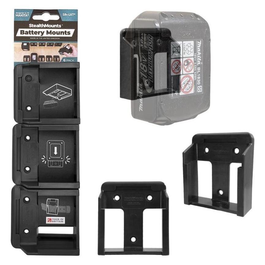 StealthMounts BM-MK18-6 Schwarze Akkuhalter für Makita 18v (6 Stück) (54039738)