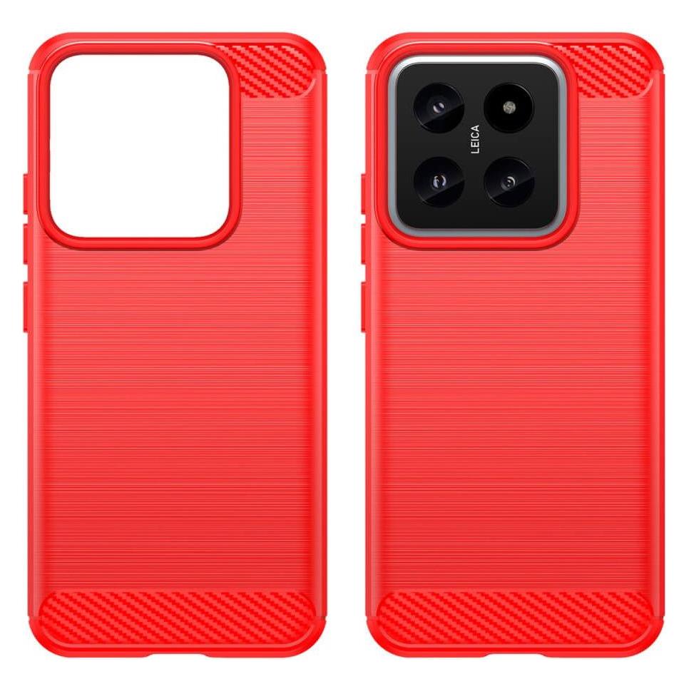 Cover-Discount Xiaomi 14 - Metall Carbon Look Hülle rot (Xiaomi 14) (660167073B)