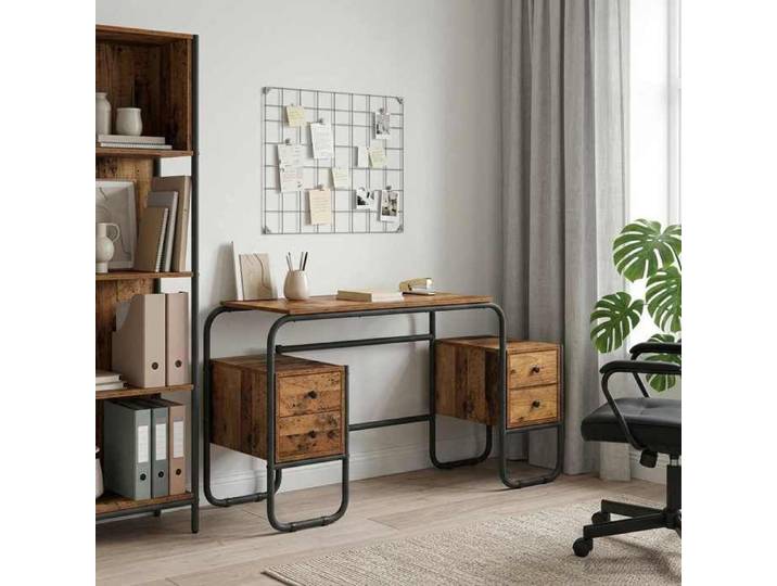 ELORAN®Bureau - avec rangement - Bois ancien - 145x50x75 cm - Bureau à domicile Moderne_00350873
