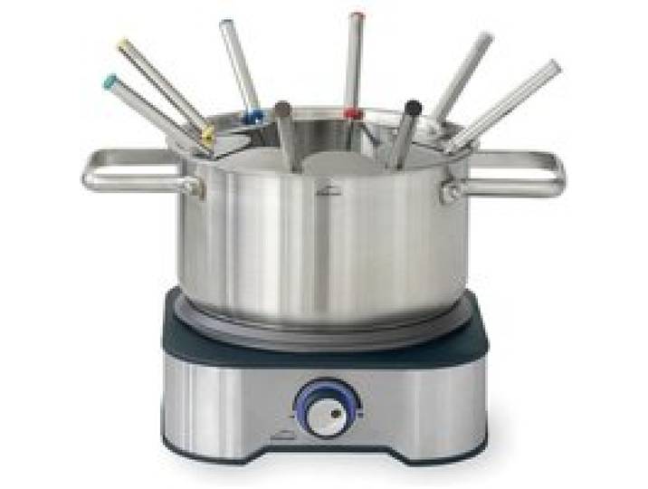 Lacor 69399 Fondue électrique 1500W · Pot inox 1 2 L amovible · 8 fourchettes · Thermodiffuseur · Thermostat