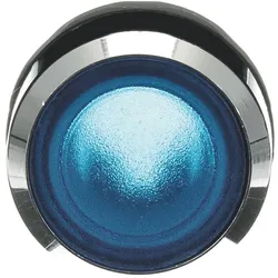 ABB MP1-31L Leuchtdrucktaster, blau, flach-tastend, Frontring, Metall verchromt beleuchtbar, transparent 1SFA611100R3104
