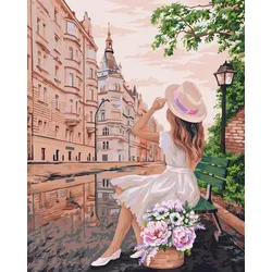 Malen nach Zahlen auf Keilrahmen "Stadtgeflüster", 40 x 50 cm