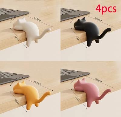Uplift Treasures Cute Cat Shaped Desktop Hooks Key And Bag Holder 4pcs