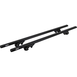 Eco Alubase 135 Dachträger - universeller Aluminium-Dachträger für offene Dachreling (schwarz)