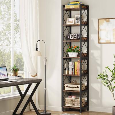 Envelor Tribesigns 7-Shelf Corner Bookcase (13.39-in W x 78.74-in H x 13.39-in D)