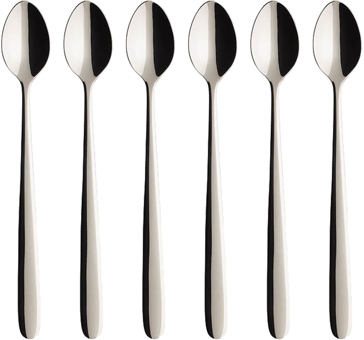 Besteck-Set VILLEROY & BOCH "Longdrink Löffel Daily Line 20 cm 6er Set silber", silber, Essbesteck-Sets
